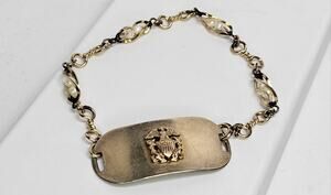 Vintage Gold Filled WWII US Navy ID Bracelet *Rare - Not Engraved* Lead Solders